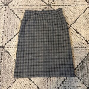 Pendleton Gray Plaid Wool Pencil Skirt